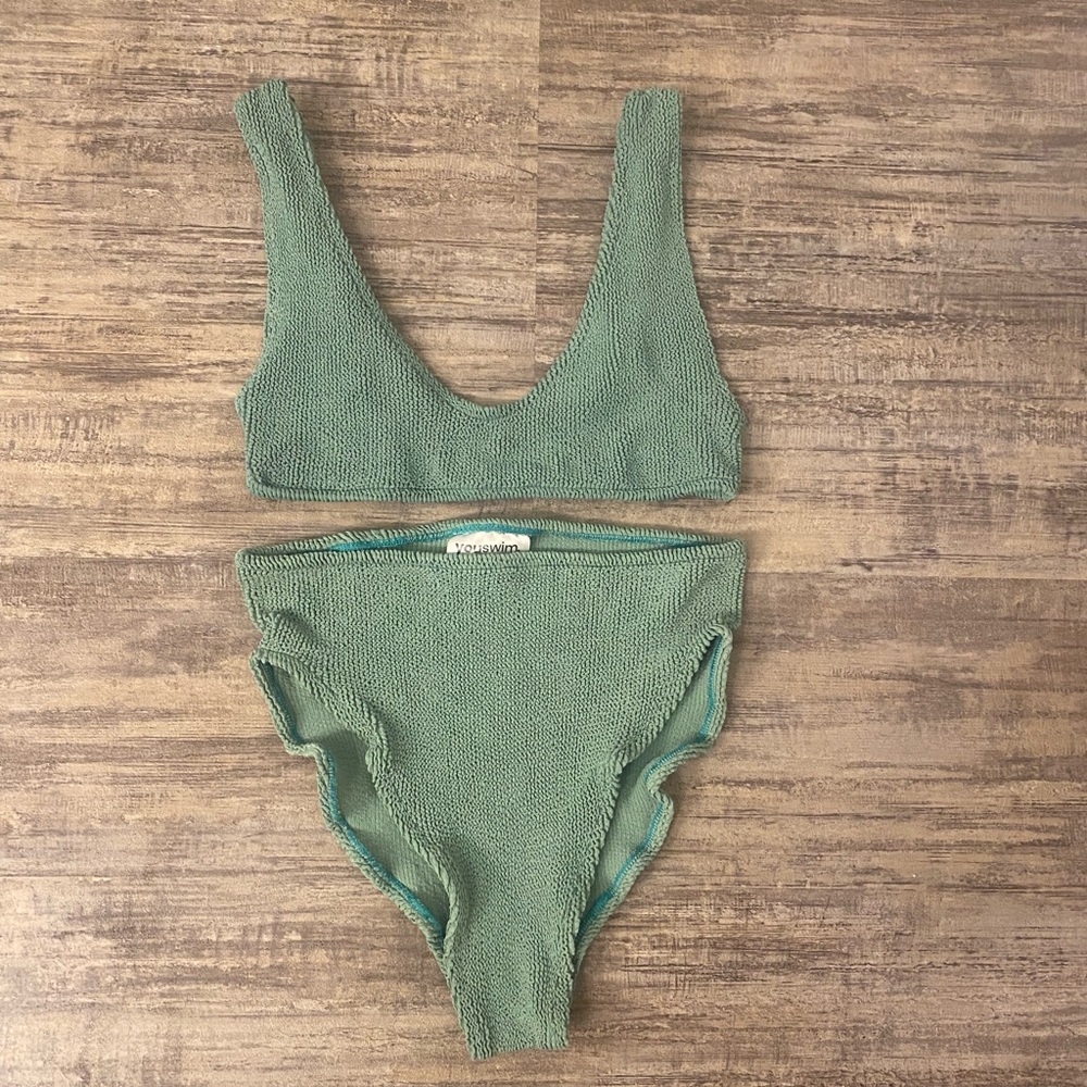Youswim “Eva” High Waist Two Piece in Sage